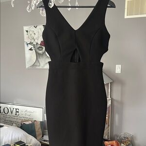 Elegant Black cut out sides and front Sleeveless Dress sexy small